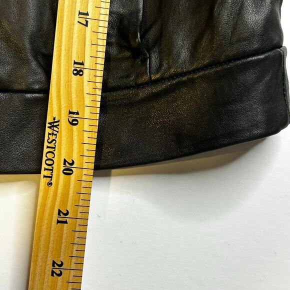 Madewell lamb leather shrunk zip front brass hardware jacket size 6** - Picture 15 of 15